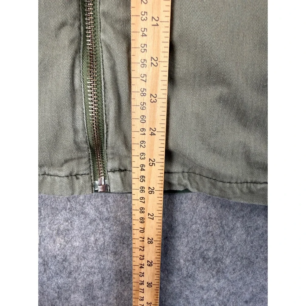 Strivers Row Mens Full Zip Hooded Jacket Green Herringbone Graphic Size M